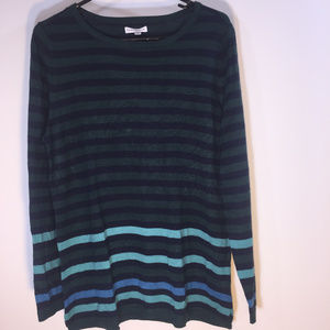 Dark Green Stripped Light Sweater